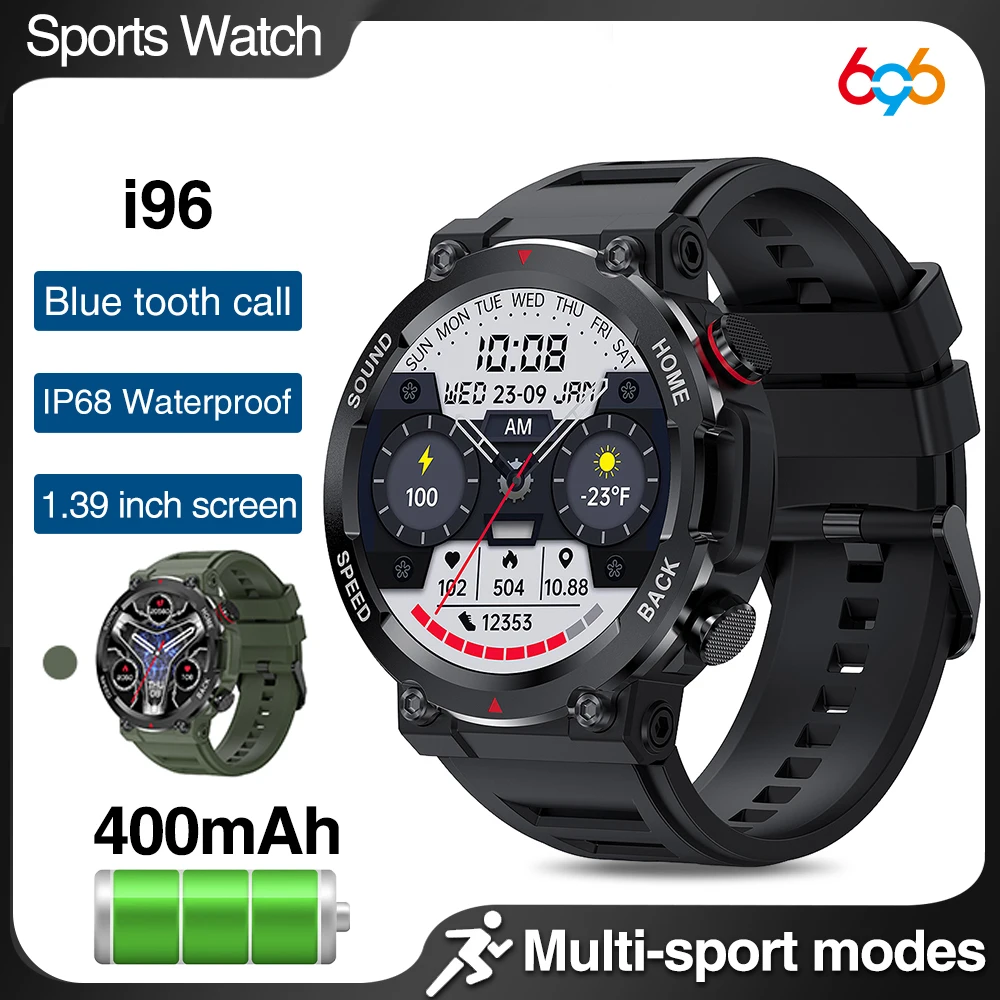 

2023 Smart Watch Bluetooth Call Men's Large Screen Outdoor Sports Fitness Heart Rate Monitoring Waterproof 400mAH Long Standby