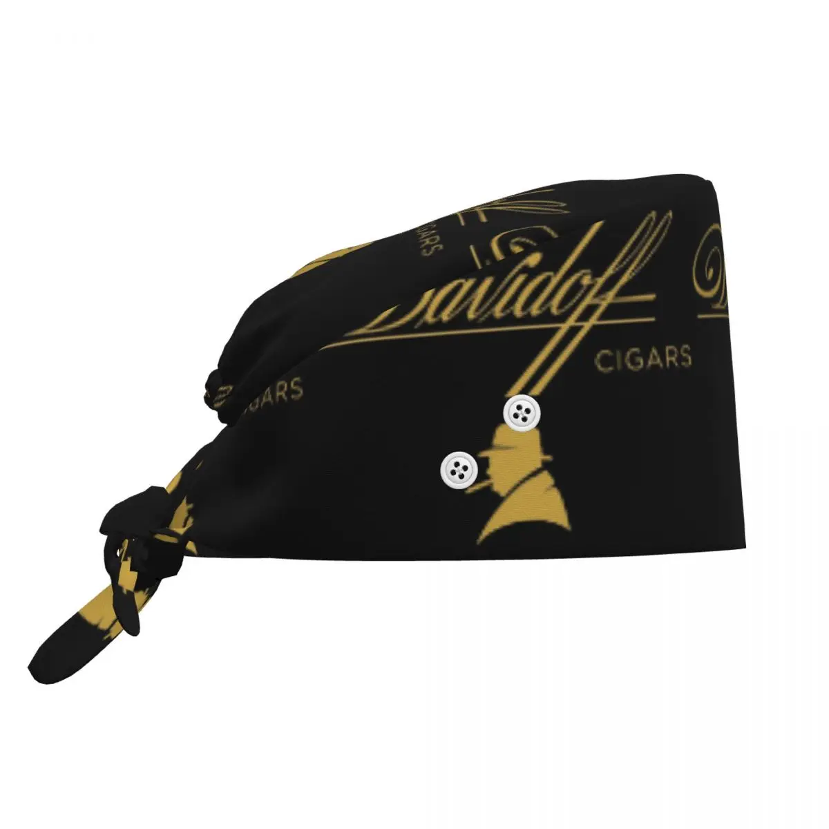 Gorro Quirúrgico Negro Davidoff Cigars, Gorro de Trabajo para Médico, Gorro de Enfermería Unisex Ajustable para Dentista