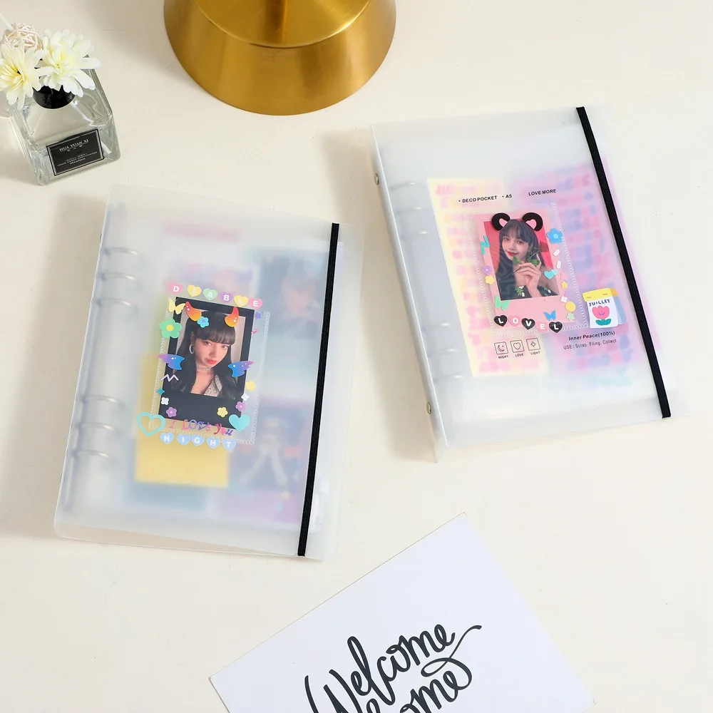 MINKYS Ins A5 Binder Kpop Photocards Collect Book Postcard Holder With 10PCS Sleeves Journal Agenda Planner School Stationery