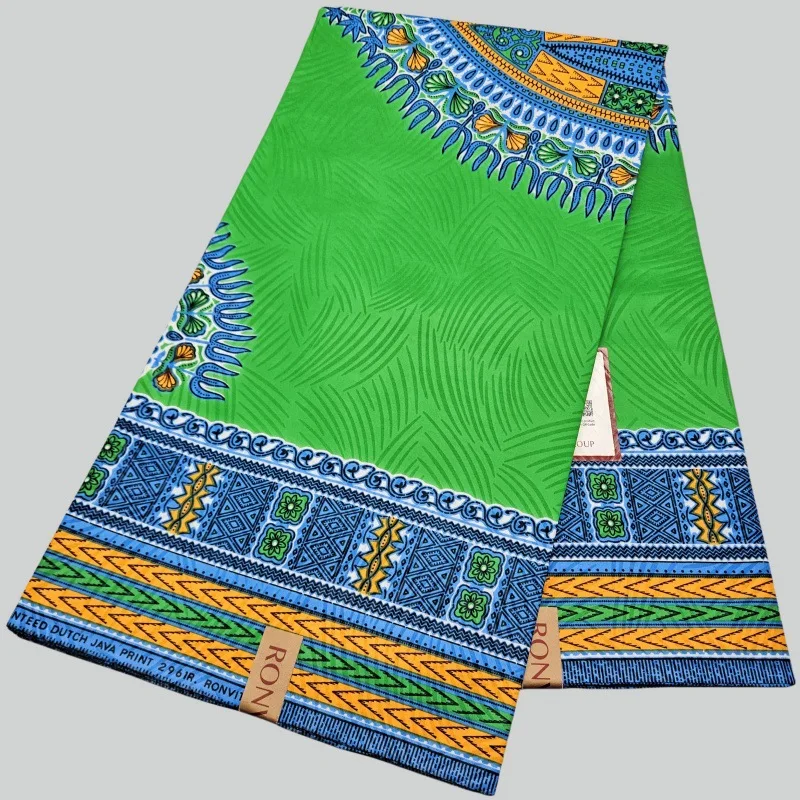 

46 дюймов * 6 ярдов с принтом, зеленая африканская хлопковая восковая ткань с принтом батика, 6 ярдов для шитья одежды своими руками, брюк, наволочки R2314