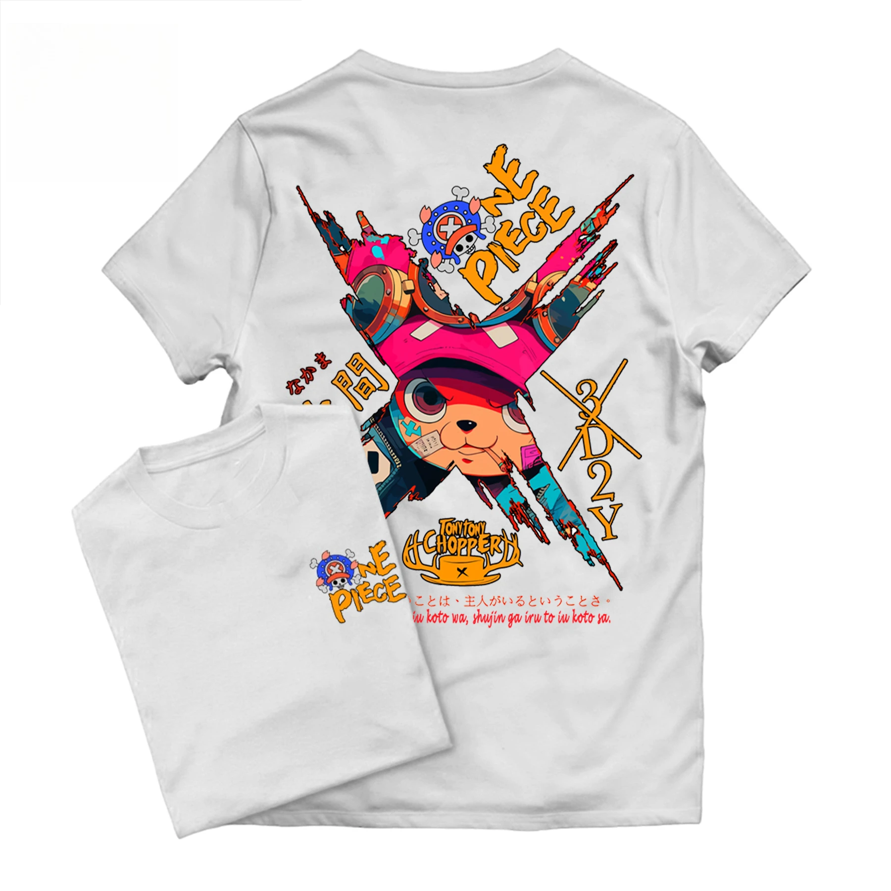2026 One Piece Herren- und Damen-T-Shirt Tony Tony Chopper Anime Cartoon Tee Sommer Frühling Jungen Kurzarmshirt Eltern-Kind Y2k
