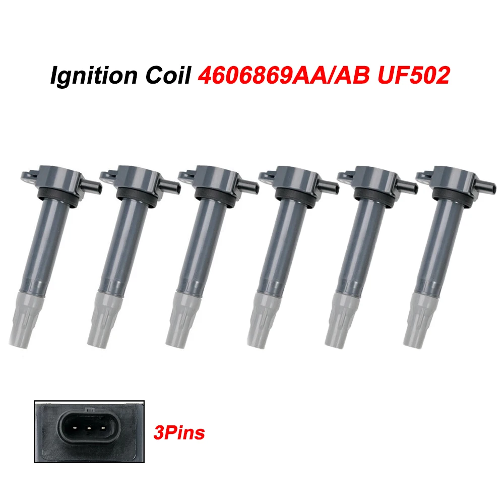 6pcs 4606869AA/AB New Ignition Coil For Dodge Avenger Challenger Magnum For Chrysler Pacifica Sebring 4606869AB UF502