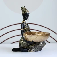 Figure Resin Storage Figurines Africa Woman Home Desktop Decor 4