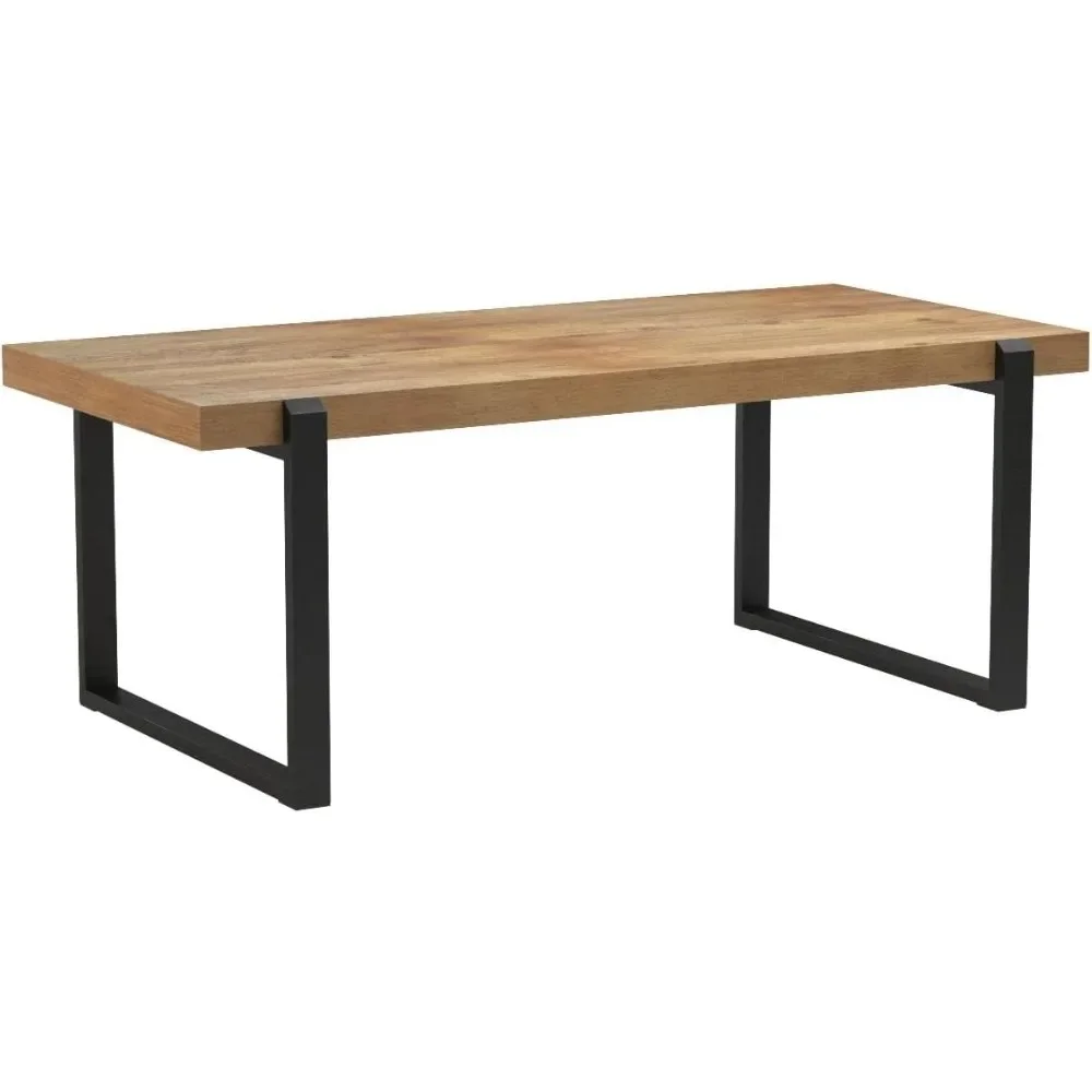 Mesa de centro rústica, mesa de cóctel Industrial de madera y Metal para sala de estar, 47 pulgadas, adecuada para sala de estar