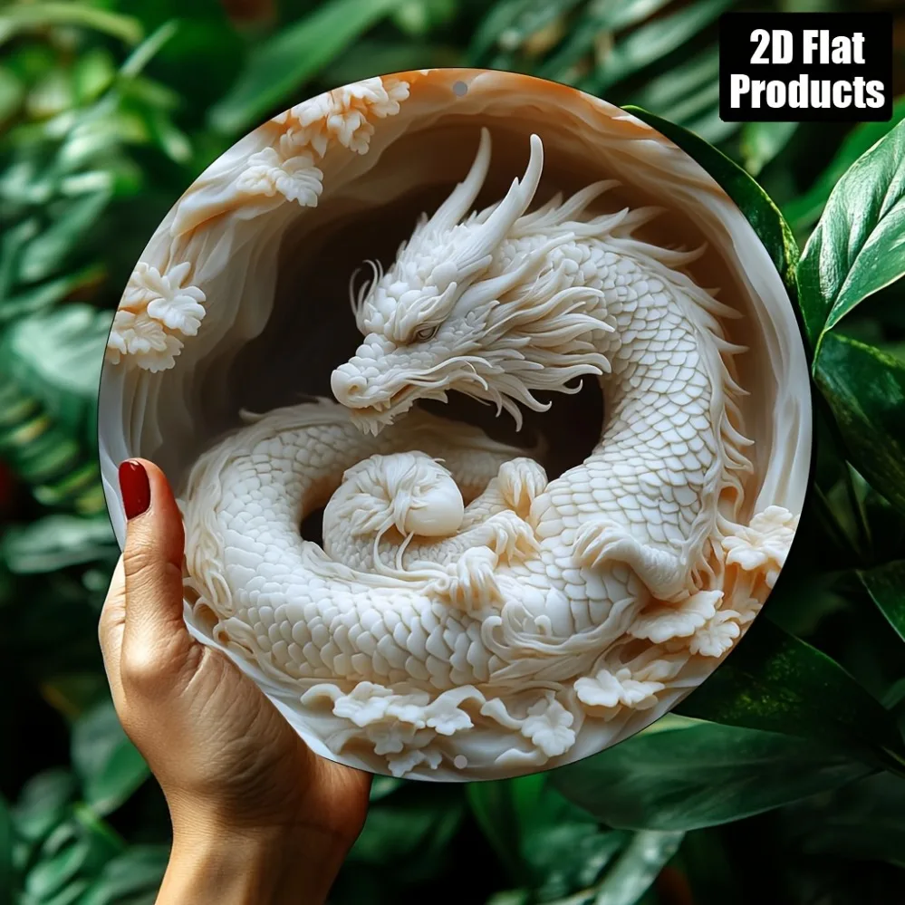 CIFBUY Vintage Dragon Aluminum Wall Art Waterproof Durable Decor For Bar Cafe Room Office