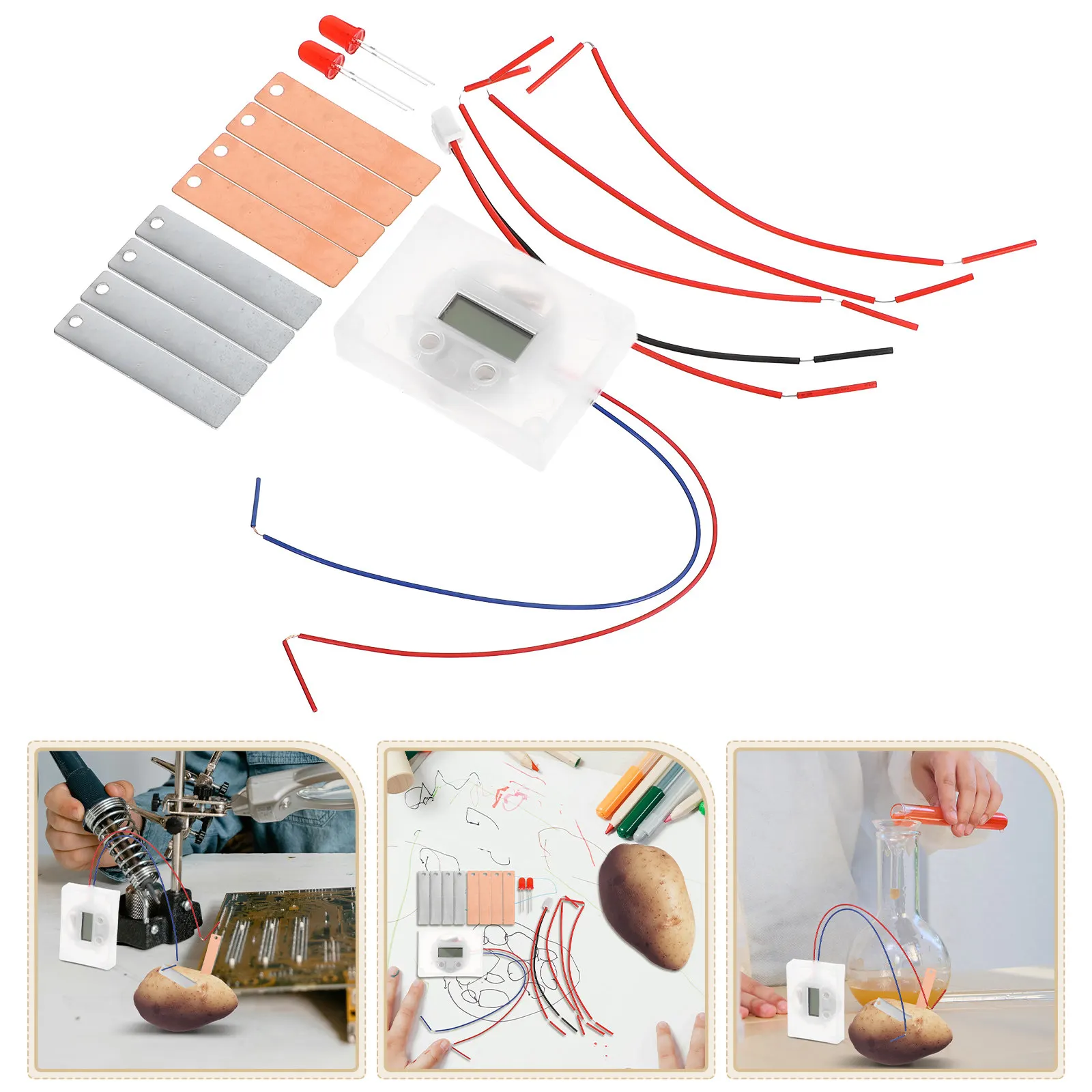 

2 набора: Набор для научных экспериментов с фруктами, DIY часы из картофеля, образовательный проект для студентов, материалы для научных экспериментов STEM