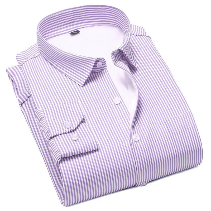 

Plaid Long Sve Fce Lined Casual irt for Men Winter Stand Fit Thiened Wedding oming Office Wear Non-ironed