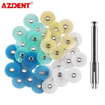 Azdent discos de polimento dental redução bruto contorno mandril listras conjunto materiais dentários clareamento dos dentes 40/80 pçs/caixa