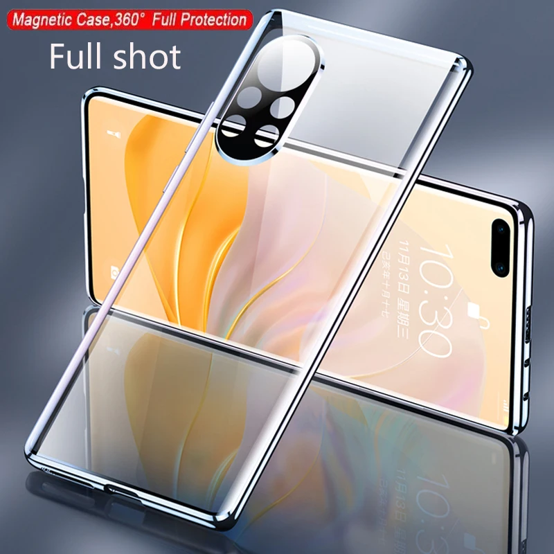 Double Sided Glass Magnetic Adsorption Metal Phone Cases For VIVO Y33T Y33S Y3S Y30 5G Camera Lens Protect Cover Phone Shell