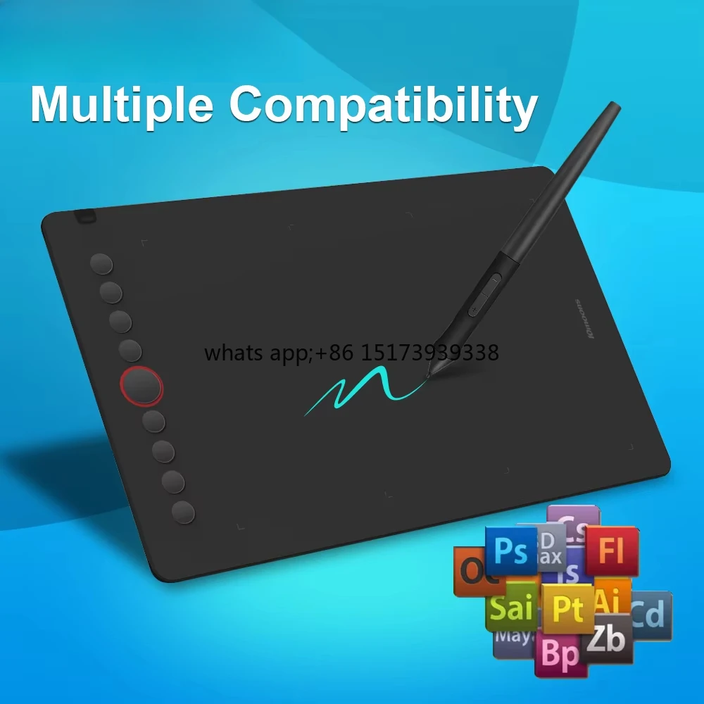 

Graphic Tablet I6 Big Size Professional 8192 Levels Wireless Pen Tablet Drawing Graphic Tablet with Stylus Animate