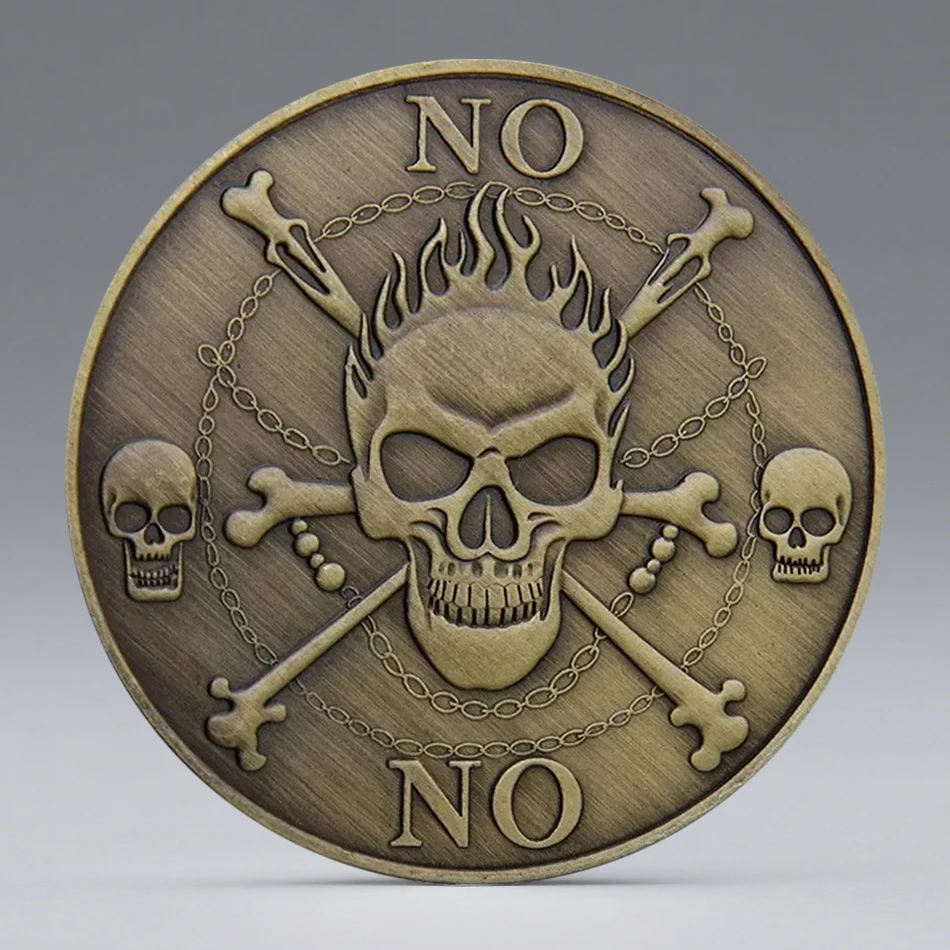 New YES or NO Decision Copper Plated Commemorative Coins Skull or Phoenix Collector Coin