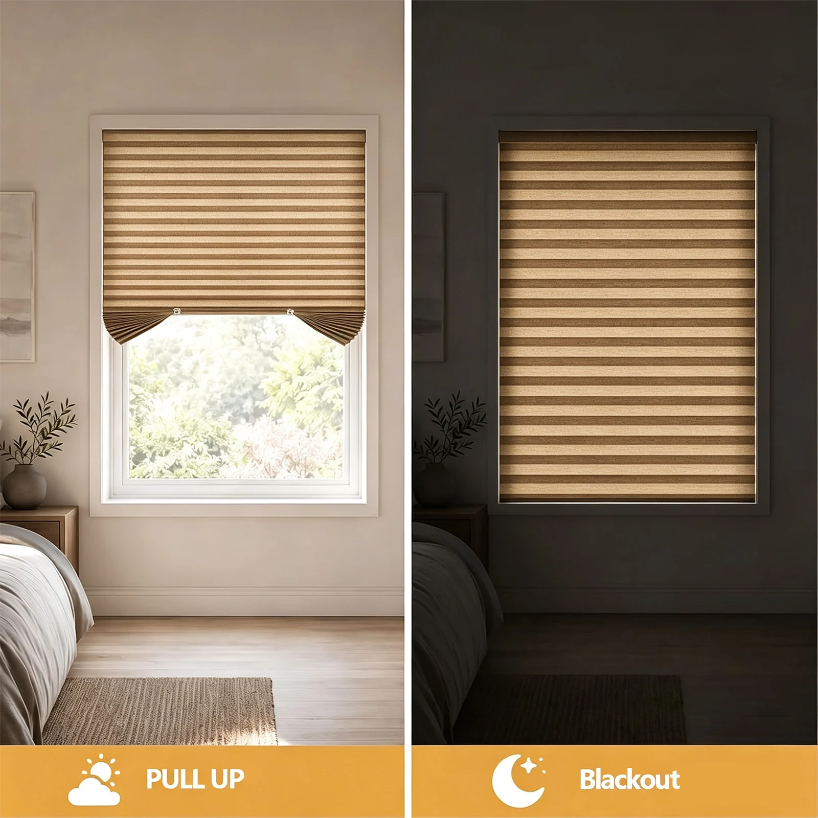 Non-woven Self-adhesive Window Blinds Fabrics Pleated Blinds for Conference Room Home Bedroom Kitchen Bathroom
