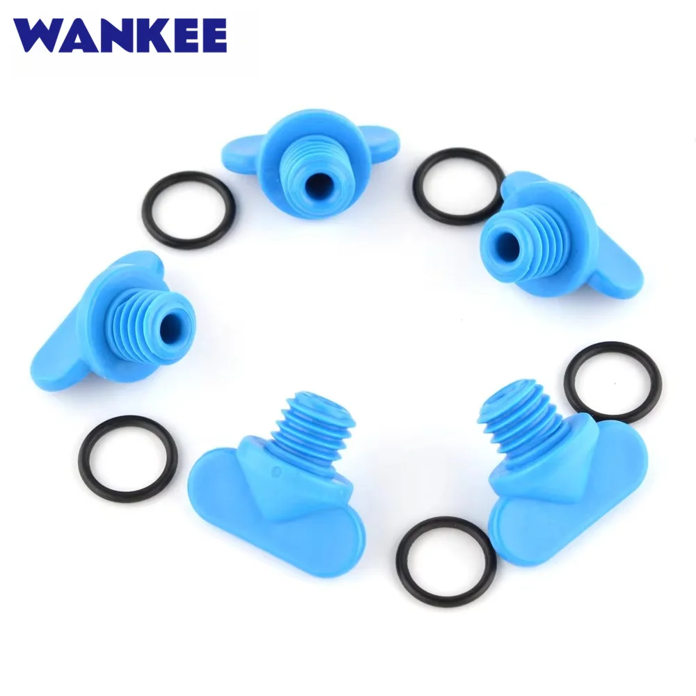 5pcs Engine Block Drain Plug 22-806608A02 for Mercruiser 5.0L 5.7L V6 V8 with O-Ring