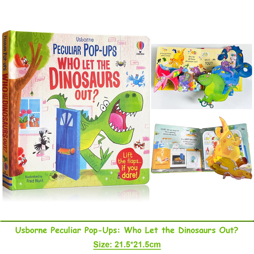 المنبثقة المخصصة Usborne التي تسمح الديناصورات خارج ثلاثية الأبعاد المنبثقة المفاجئة الكتب المصورة التفاعل بين الوالدين والطفل كتاب القراءة