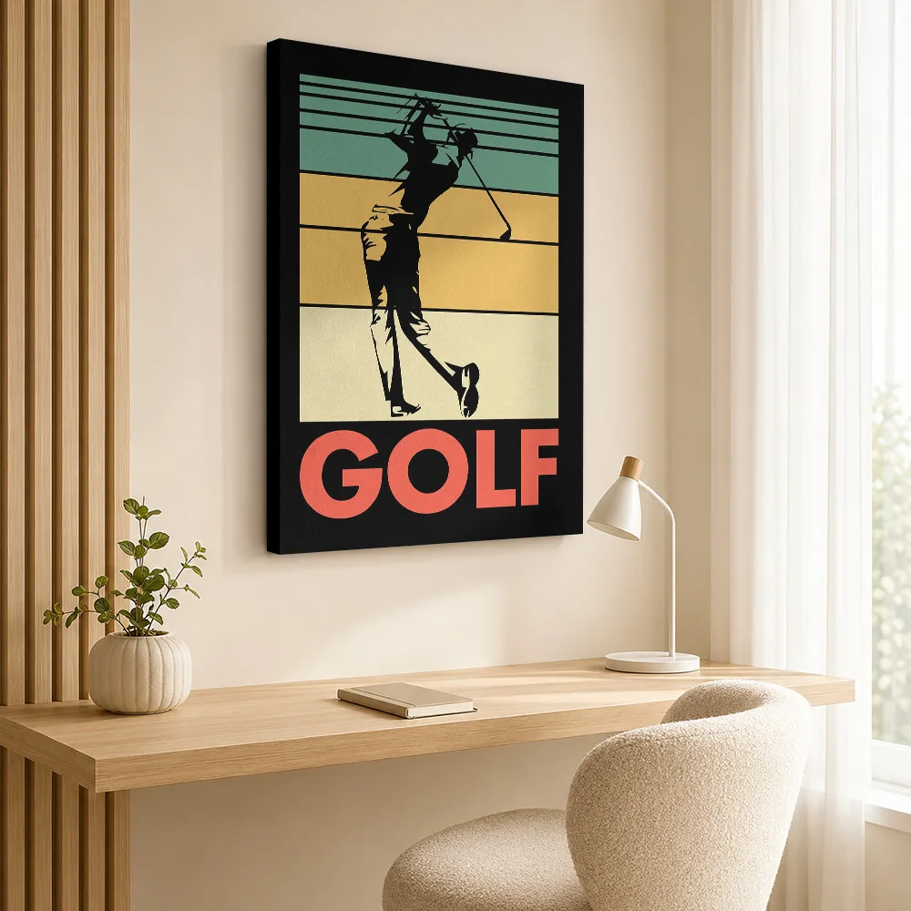 Golf Framed Canvas Print Poster Personalized Photo Modern Aesthetic Wall Paintings Decoration for Office Hallway Ready to Hang
