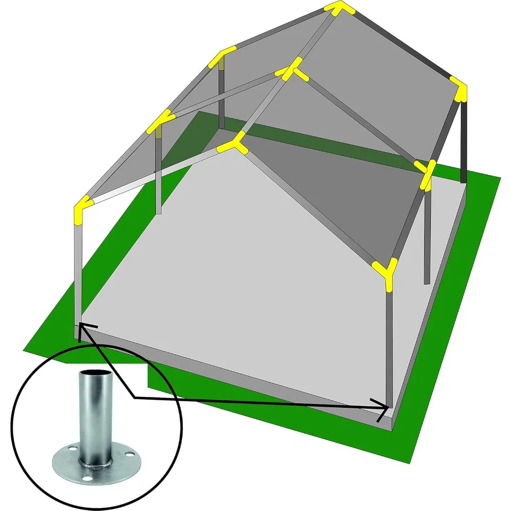 Kit di raccordi per tettoia regolabili in acciaio resistente per carport con telaio ad alto picco, riparo esterno, connettori da 1 3/8 di pollice