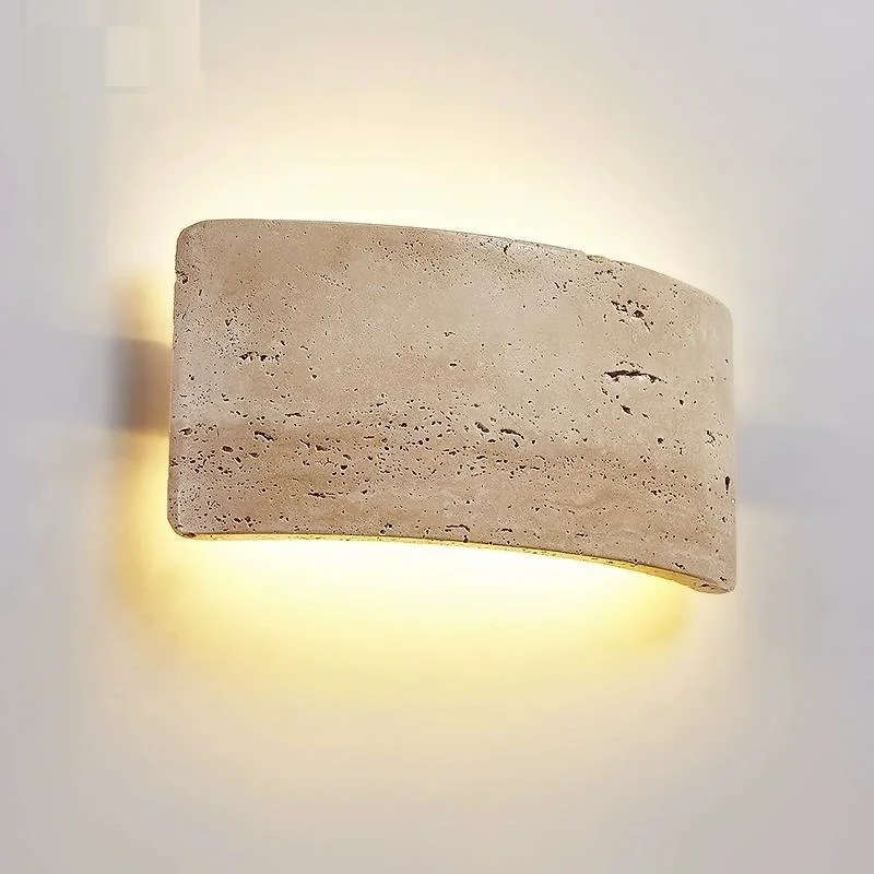 

2025 Wabi-sabi LED Wall Lamp Garden Light Stone IP65 Outdoor Waterproof Bedside Retro Sconces Lighting Fixture Home Decoration I