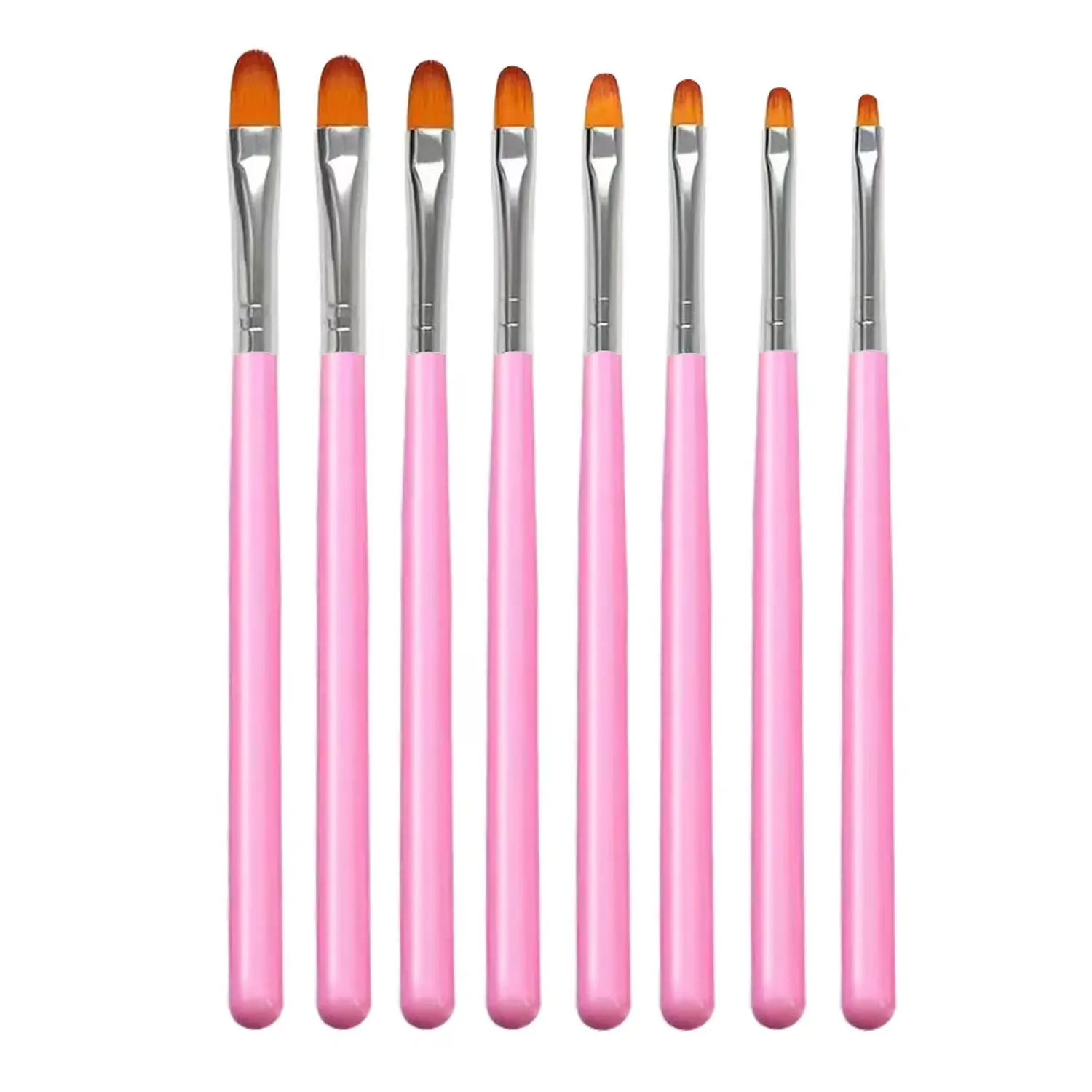 7/8PCS Oval Gel Nail Brush Set Professional Nylon Acrylic Brushes for Sculpting Builder Extension Gel Salon Home DIY Manicure