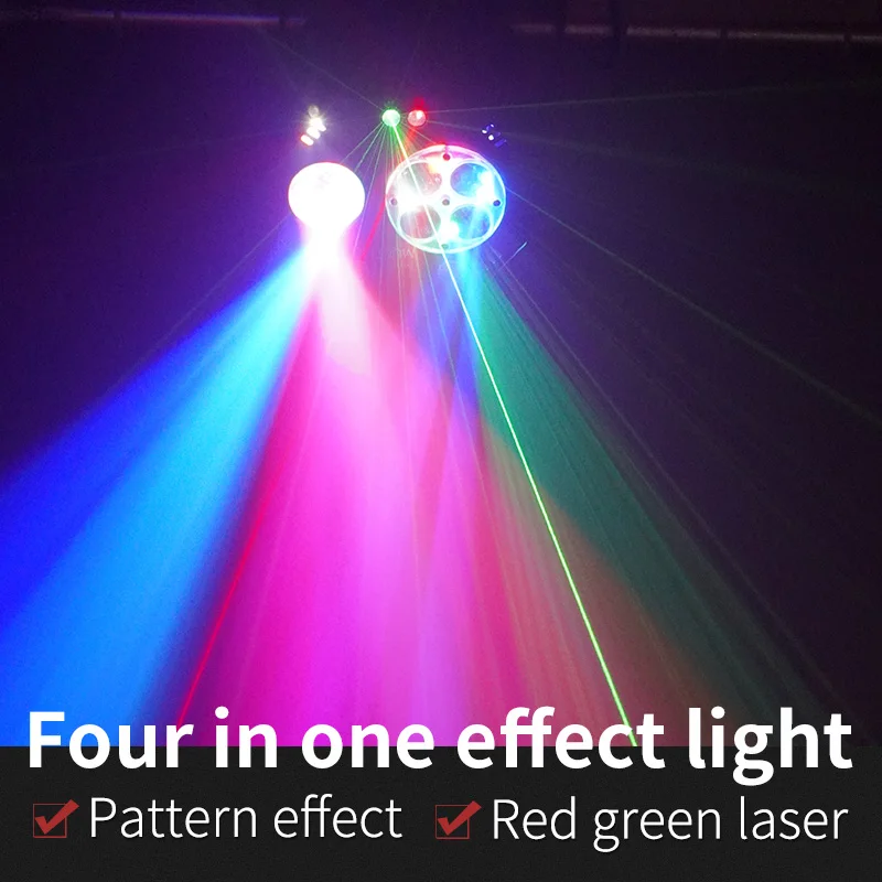 Stage Pattern Laser Light LED 4 x3w Pattern Laser Lights RGB Strobe Laser Party Effect Pattern Laser DMX512 DJ Disco Projector