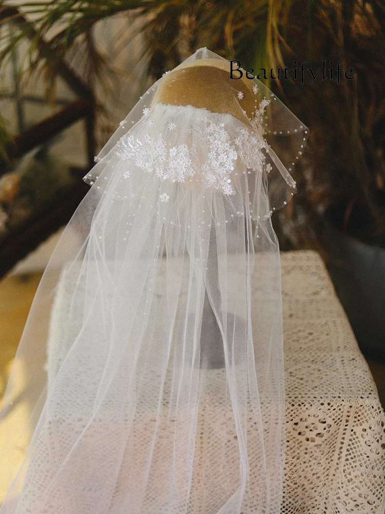 

Exquisite embroidered Mori headgear wedding dress travel photography disc hair accessories