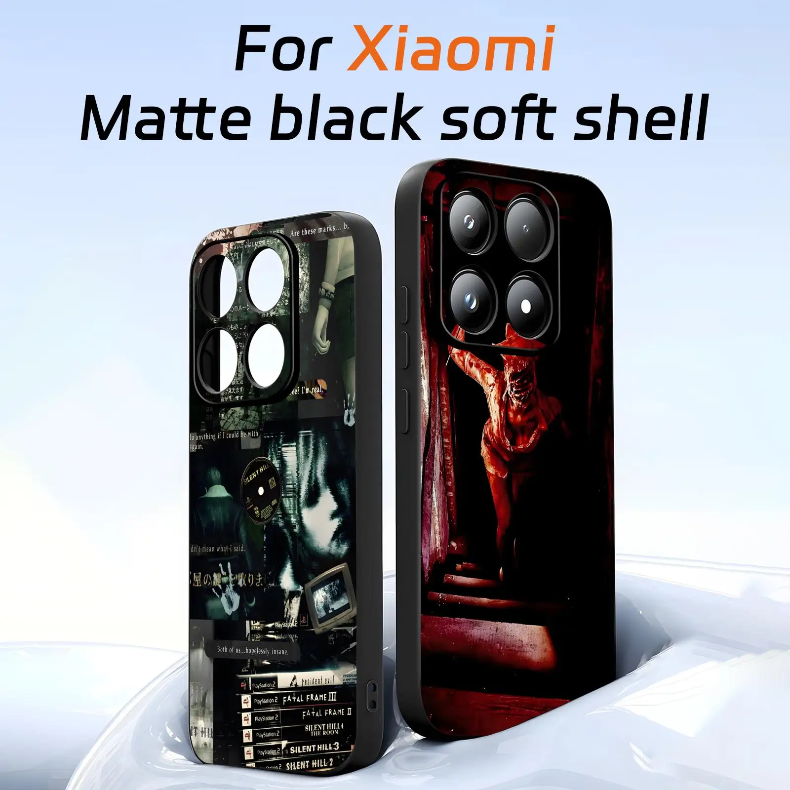 Чехол для телефона SILENT HILL для Xiaomi 17 15 14 13 12 11 T Ultra Pro, мягкий черный противоударный чехол