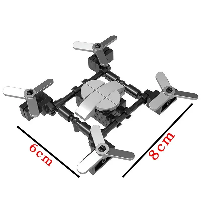 Ww2 Army Military Soldiers SAWT German Bf-109 Fighter Four Axis Drone Jet DIY Model ​Building Blocks Bricks Toys for Boy