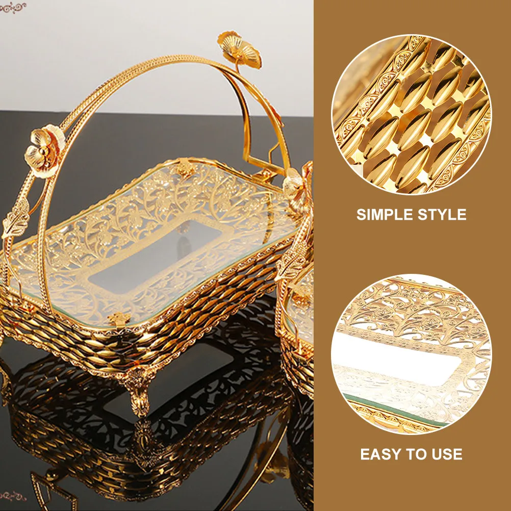 Iron Art Fruit Storage Basket Simple Style Desktop Wire Basket for Fruits Snacks Bread Multipurpose Storage Container Picnic