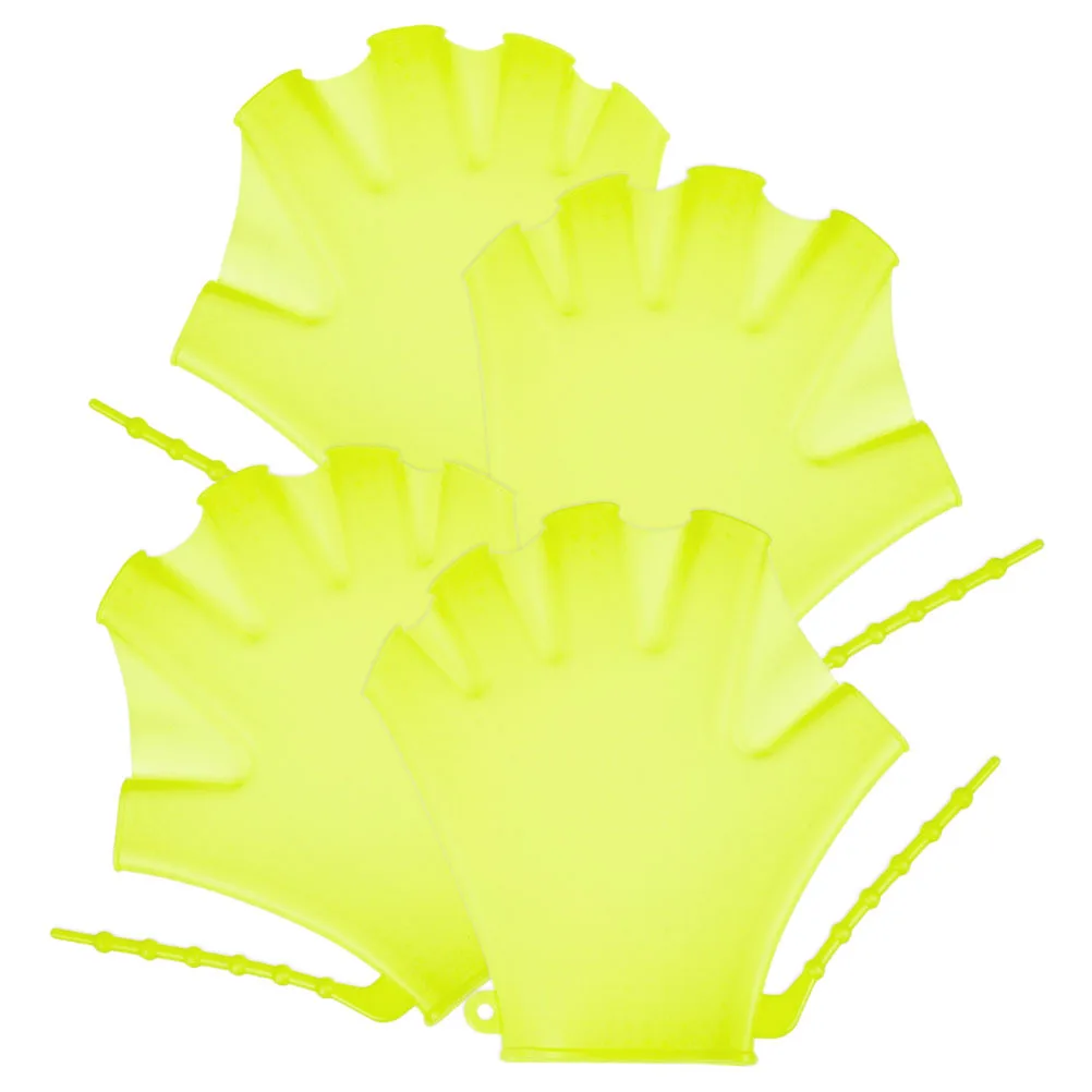

4Pcs Silicone Swimming Gloves Adjustable Wrist Strap Water Resistance Training Gloves Swim Paddles Pool Exercise Muscle Toning