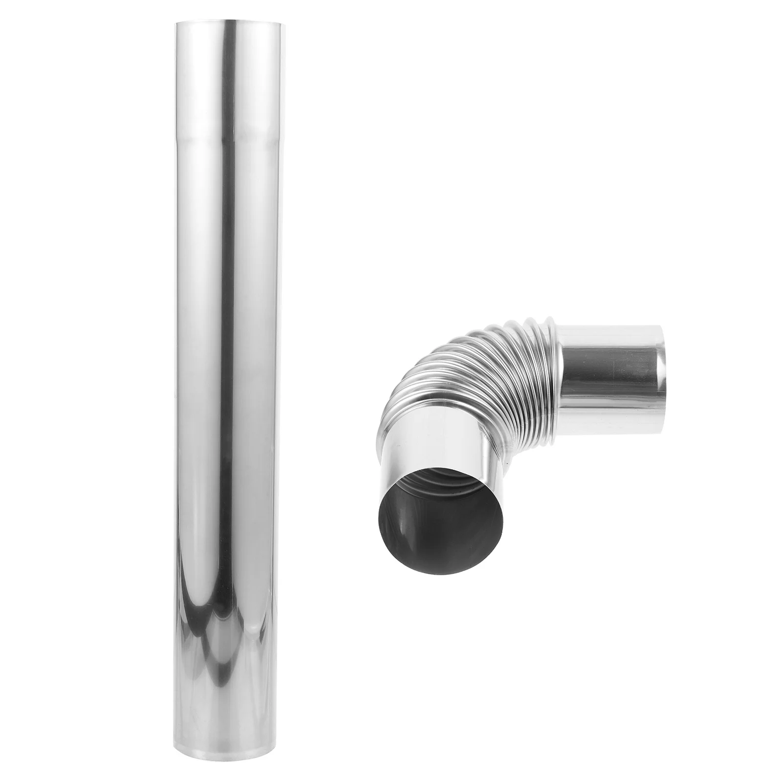 

1Set Metal Chimney Flue Stainless Steel Vent Straight Tube Elbow Adapter Tube Connector for Wood Stove Exhaust