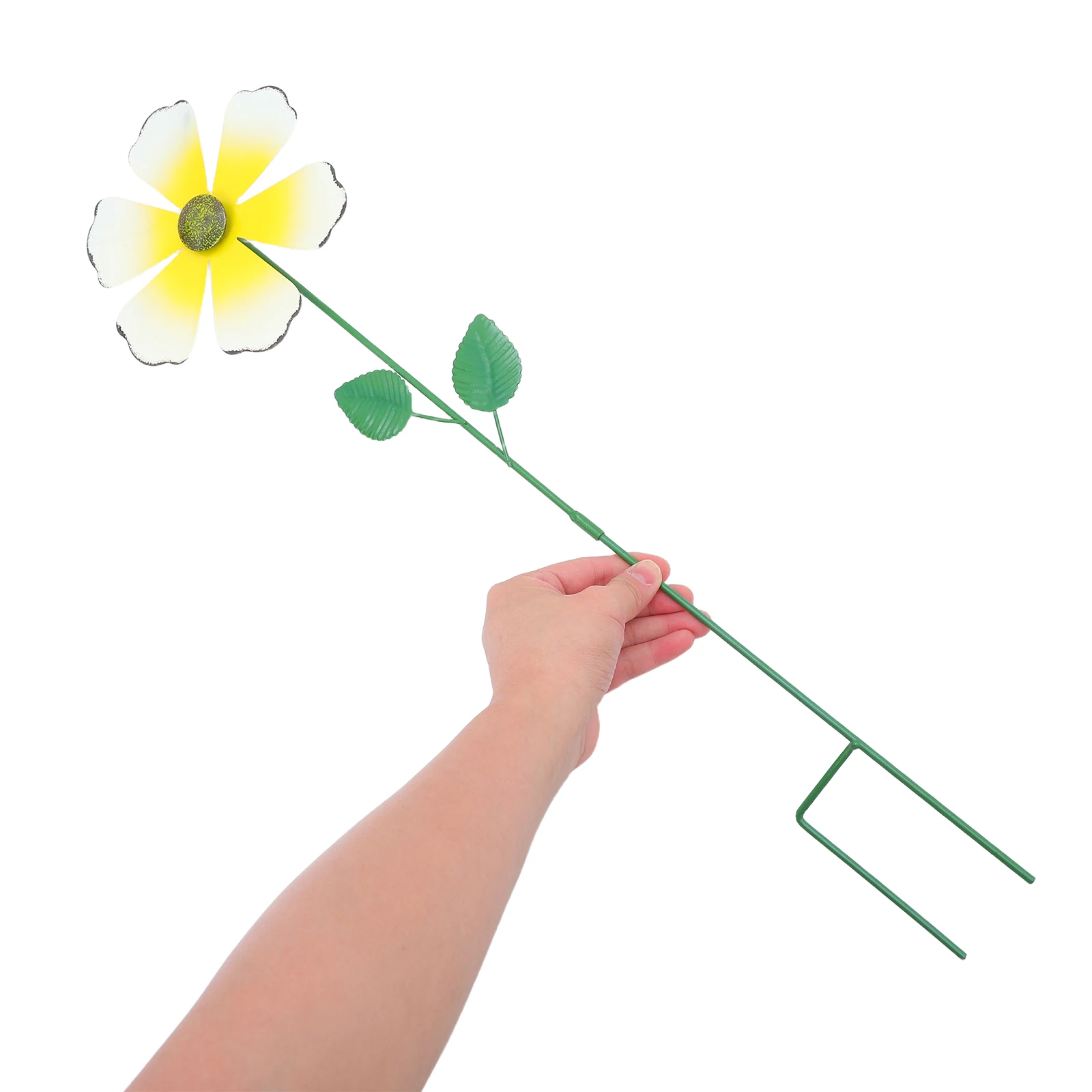 

Wrought Iron Windmill Flower Insert Metal Lawn Decoration Spinner Outdoor Sculpture Floral Stakes Weather Resistant for Flowers
