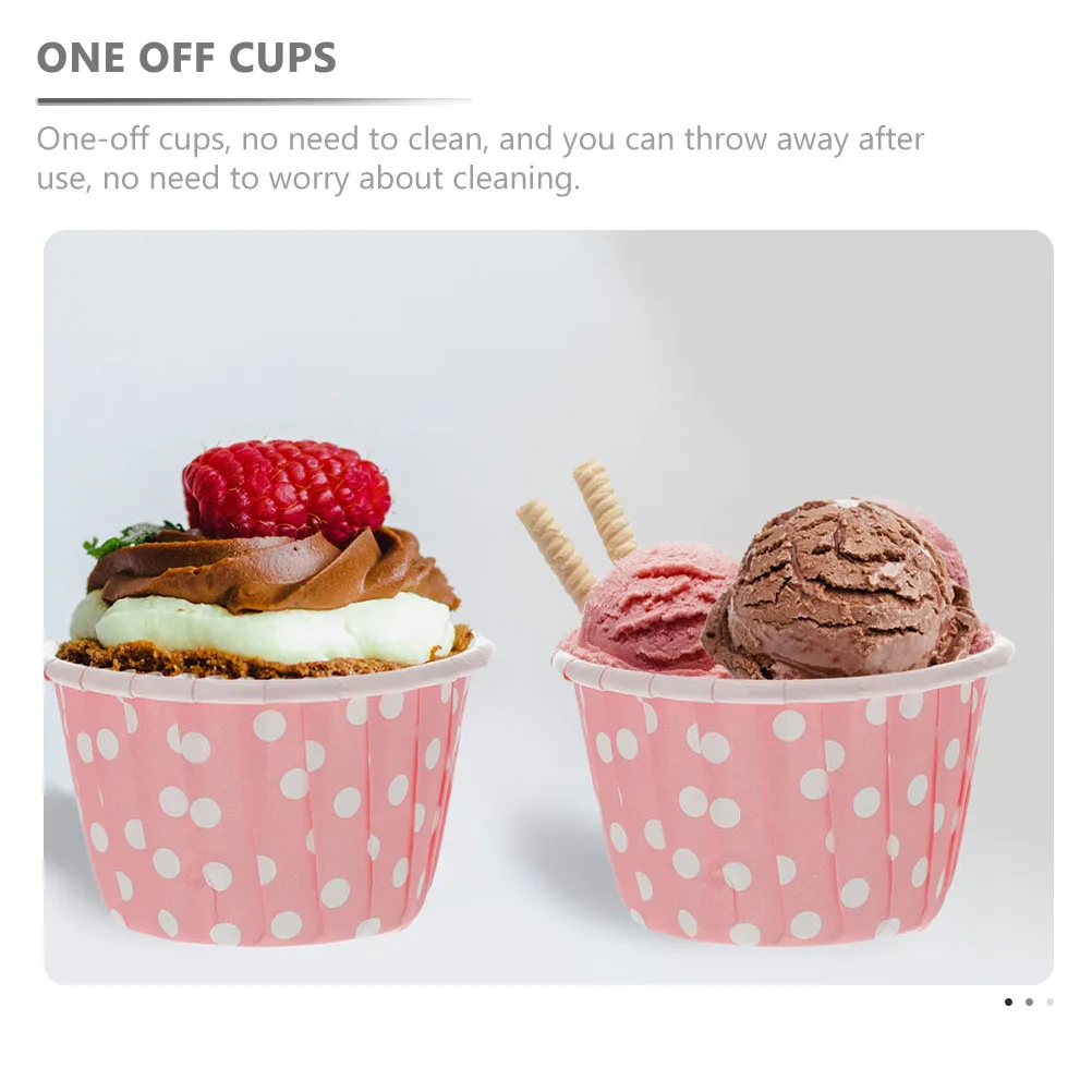 

100pcs Disposable Ice Cream Paper Cups Bowls for Dessert Yogurt Pudding Party Supplies Plastic Verrines Jelly Packaging