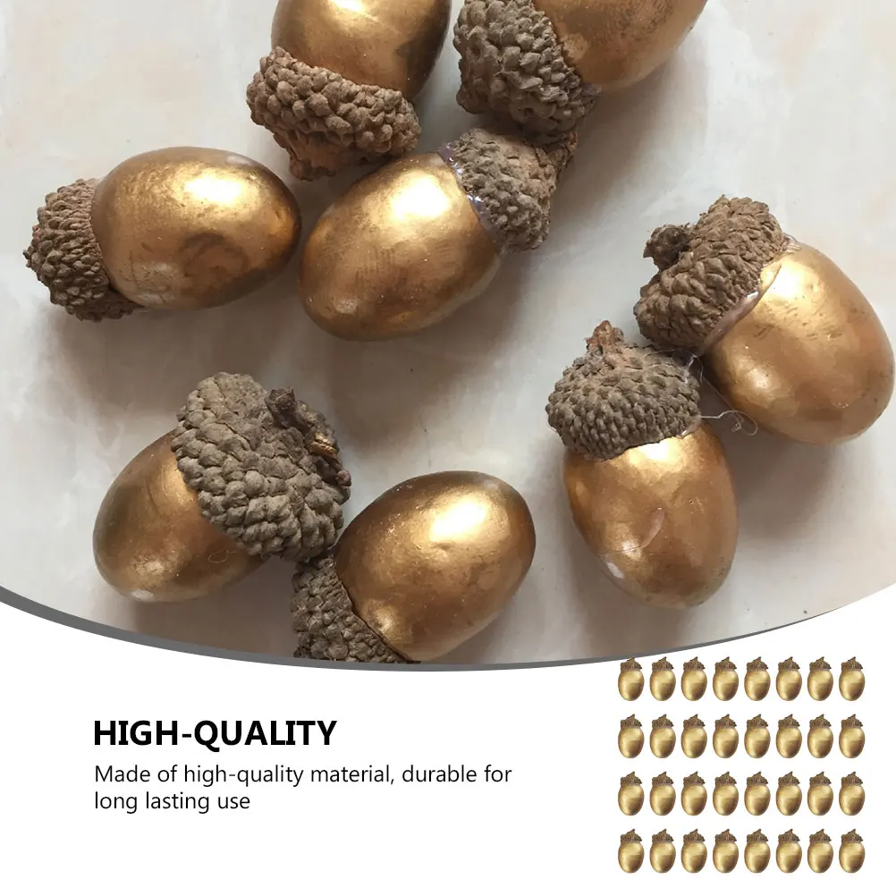 

50Pcs Photography Props Simulated Acorns Christmas Party Decoration Artificial Lifelike Pine Cone DIY Small Xmas Table Decor