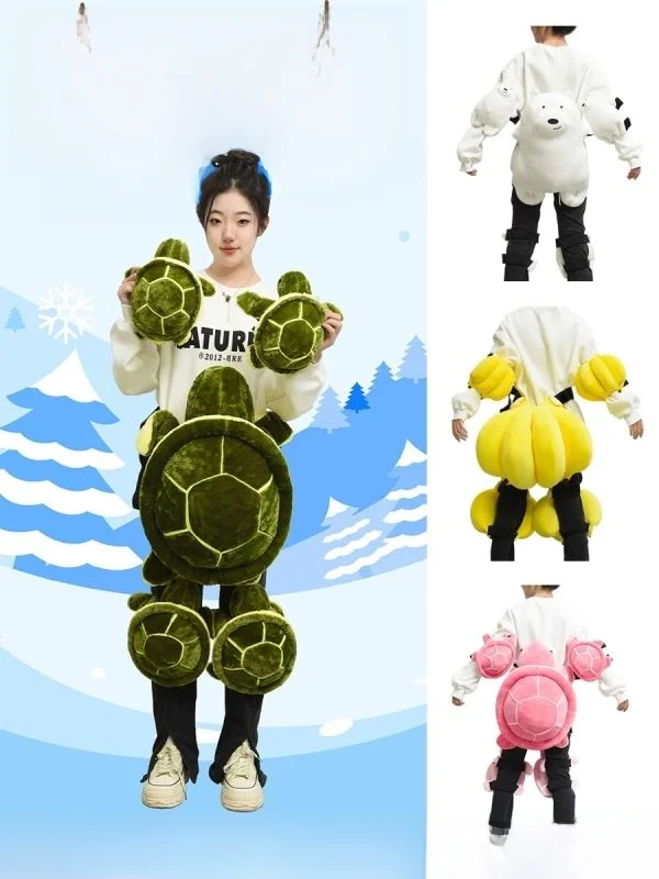 women's-skiing-turtle-ell-fall-protection-full-set-equipment-adult-and-children's-butt-protector-bear-design-knee-pads