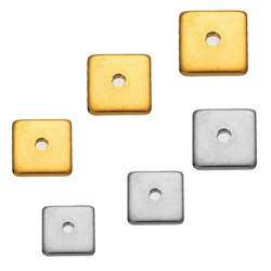 50pcs 4/5/6/8mm Stainless Steel Square Spacer Beads Metal Small Hole Finding for DIY Bracelet Necklace Jewelry Making Supplies