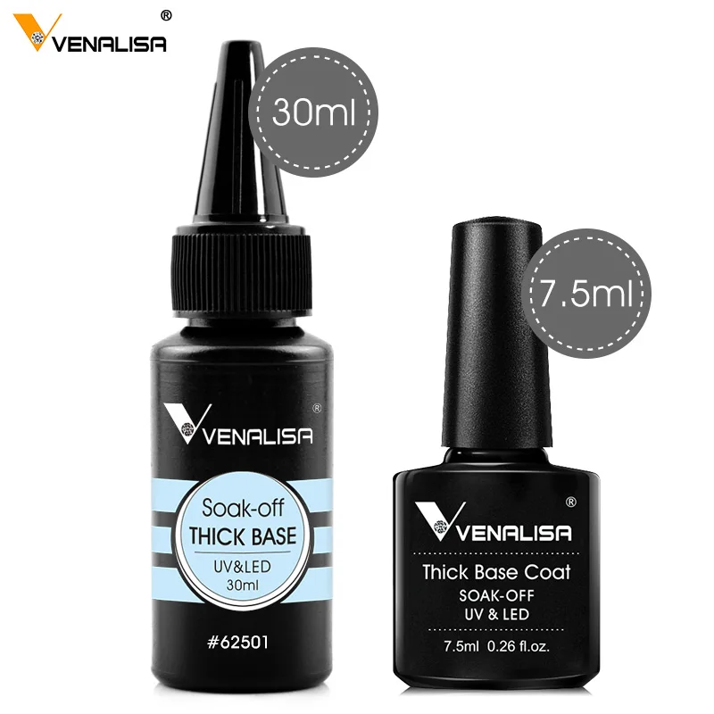 30ml+7.5ml Venalisa Ultra Glossy Diamond Long Wear Top Coat Refillment Gel TPO Free Soak Off UV LED Anti-Yellow No Wipe Top Coat