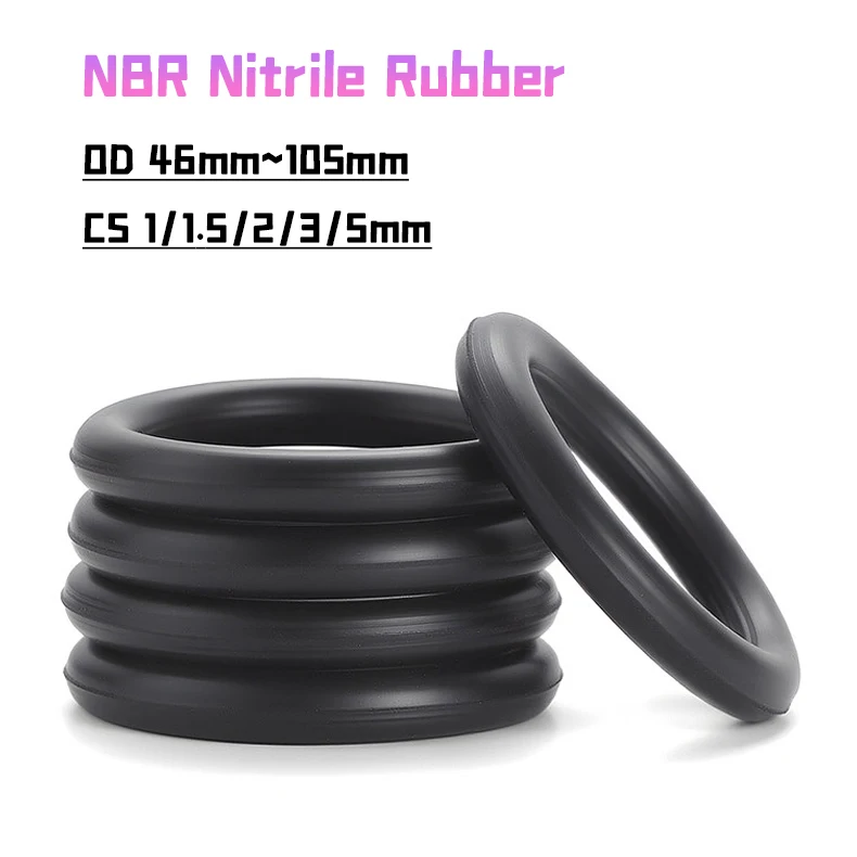 NBR Nitrile Rubber O-Rings OD 46mm~105mm for Automotive Faucet Pressure Washers Plumbing Sealing Repair Resist Oil and Heat