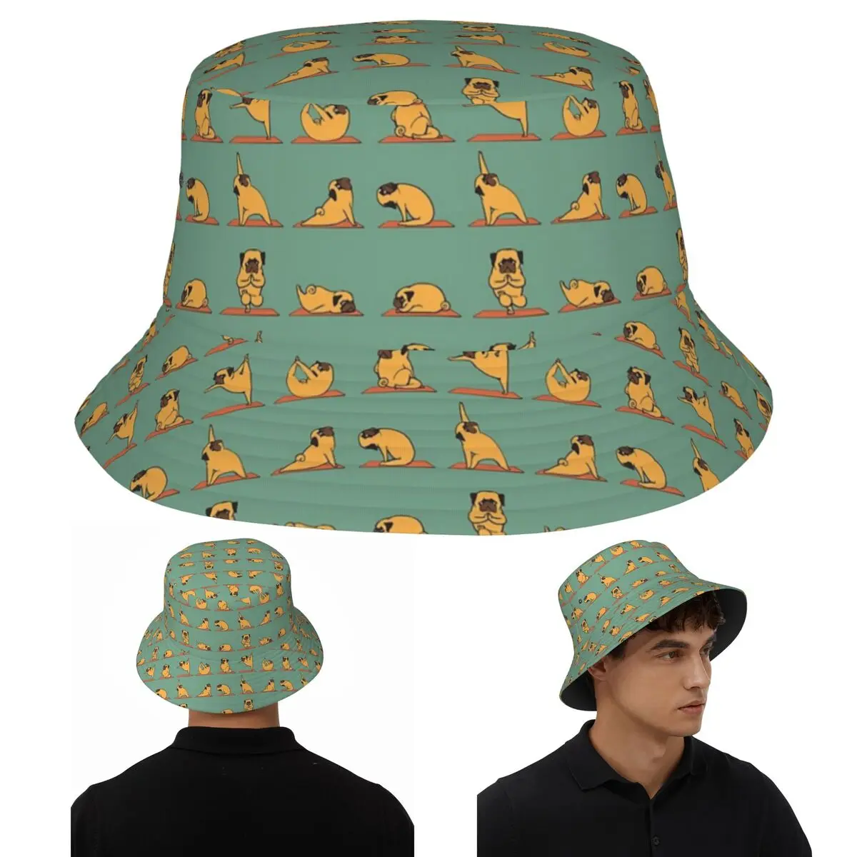 

Панама для йоги с мопсом, детские шапки в рыбацком стиле для летней рыбалки, шапки унисекс