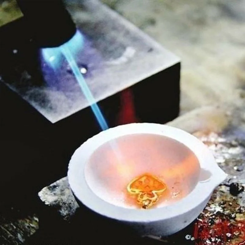 

Quartz Melting Crucible Smelting Bowl Pot 150g Capacity Metal Jewelry Casting Dish Pot for Gold Silver Platinum