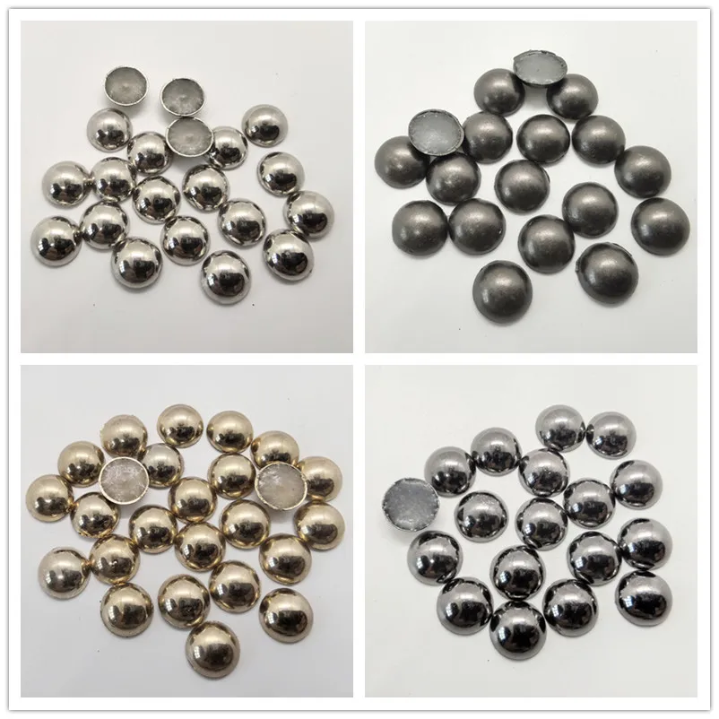 Hot-Fix Loose Rhinestones, Round Half Ball Clothing Accessories, Gold Garment Studs Craft, DIY Spikes