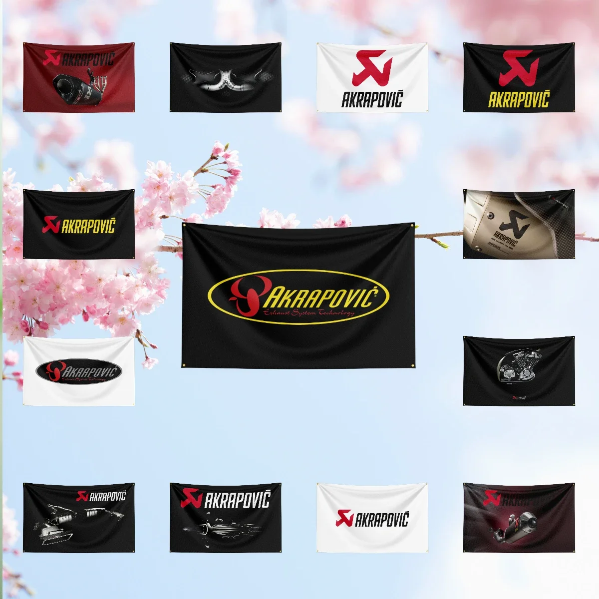 A-Ak-ra-po-vi-č Auto Parts Flag For vivid print Garage Workshop Repair match pub sports cheering decor sign flag