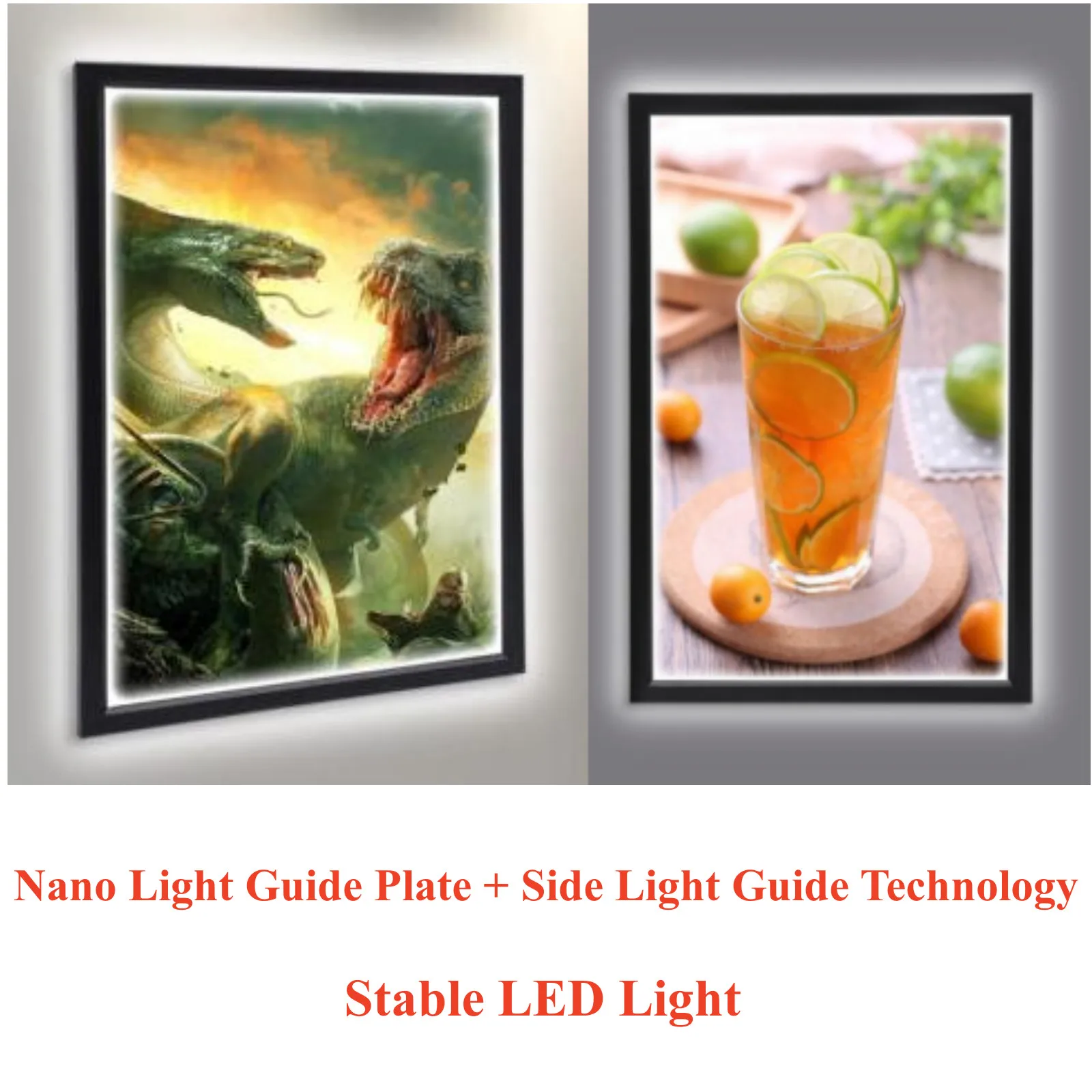 60*3*91cm LED Movie Poster Art Picture Frame Light Poster Frame Holder Movie Poster Display Light Box with Study Hooks