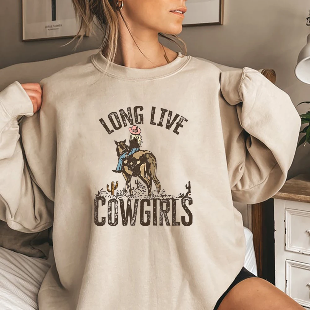 

Long Live The Cowgirls Sweatshirt Retro Western Cowgirl Hoodie Country Girl Howdy Jumper Country Girl Trendy Crewneck Sweatshirt