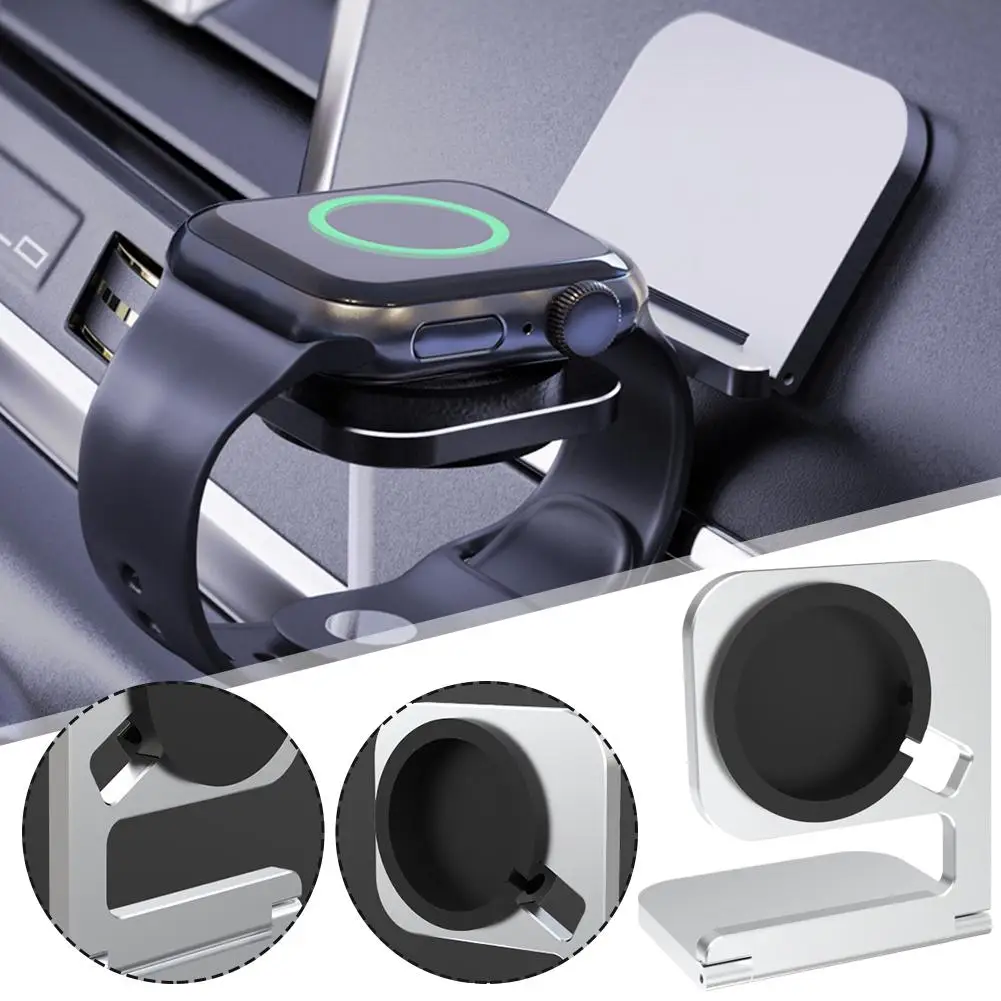 Suitable For Apple Watch Car Charging Stand Base Center Console Aluminum Alloy Reversible Anti-drop Watch Charging Stand Ba E3I4