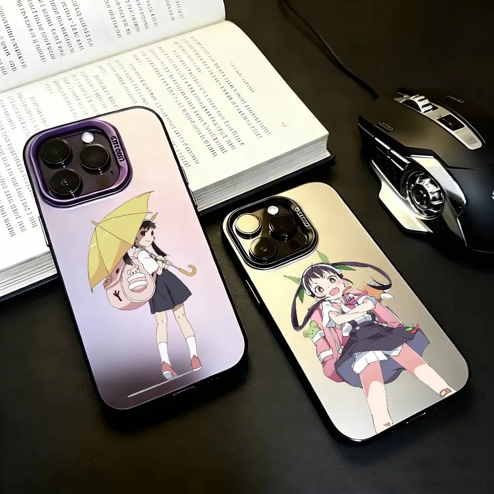 

H-Hachikuji Mayoi Cute Phone Case For iPhone17,16,15,14,13,12,11 Plus,Pro Max Black Candy silver phone case