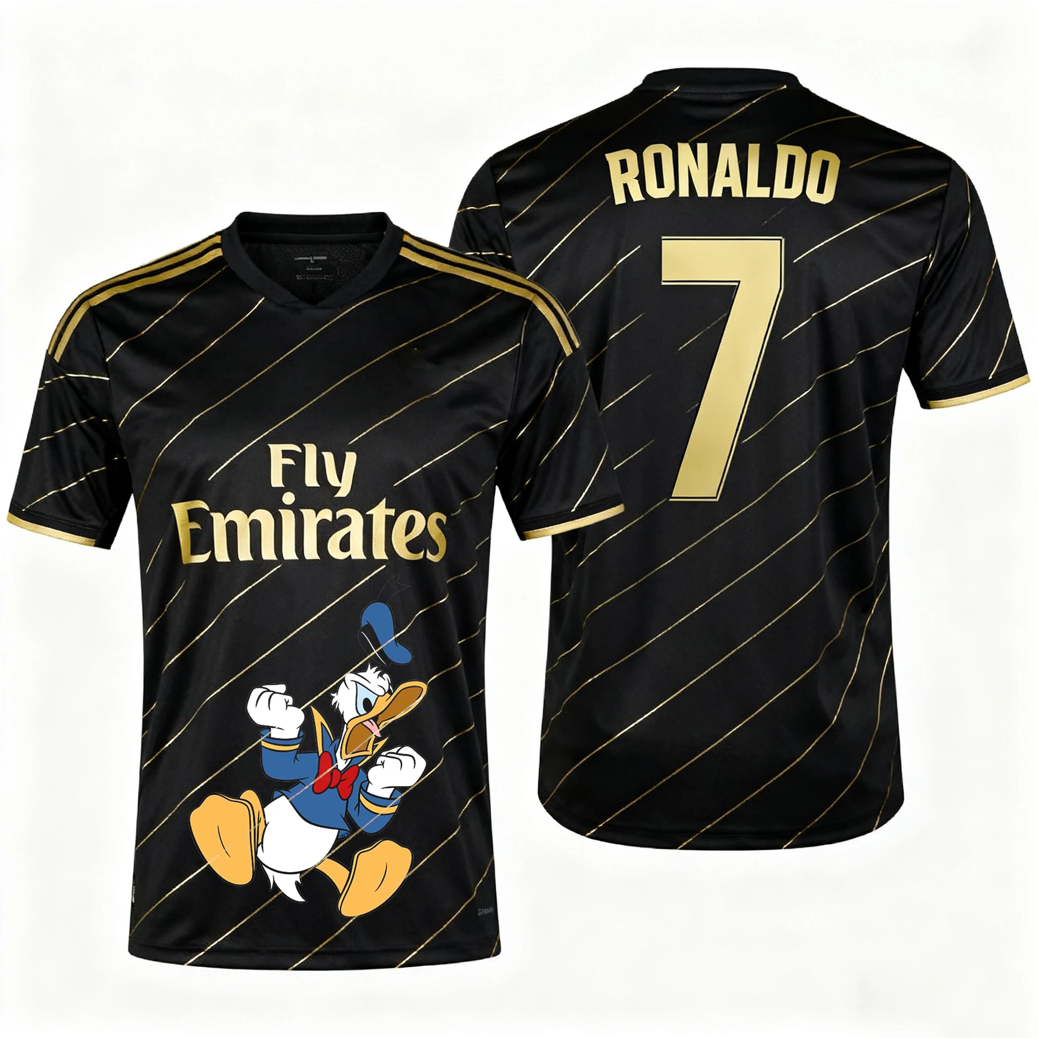 Disney Donald Duck Ronaldo No. 7 football jersey 3d Printing Summer Sports Dry Quickly Men's T-Shirt Children's Clothing Tee Y2k
