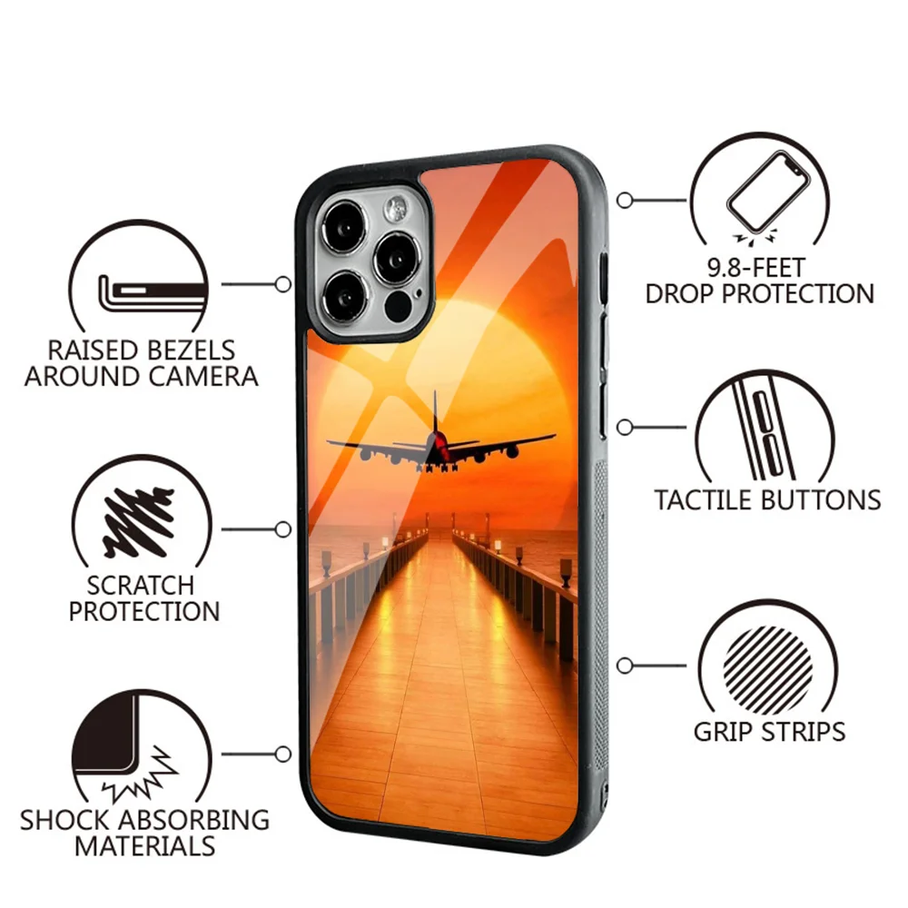 Travel Aircraft Airport Take Off Phone Case For Samsung S10 S20 S21 S22 S24 S30 Plus ULTRA Mirror Acrylic Cover