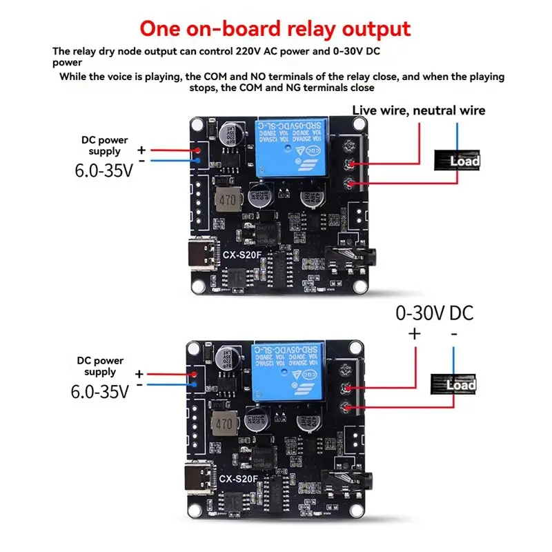AED6-CX-S20F 20W MP3 Voice Broadcast Module CX-340 USB Naar TTL Seriële Poort Controle MCU Controle Trigger Aangepaste Audio