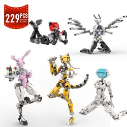 MOC Mecha Robot Mobile Suit Bunny Girls Tigress Catwoman Model Building Blocks Anime Figures Movable Joints Bricks Toys Gifts