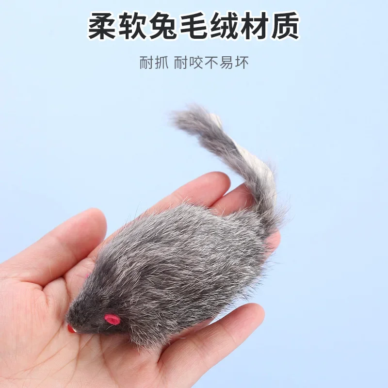 Cat toy rabbit hair mouse pet toy plush mouse simulation mouse