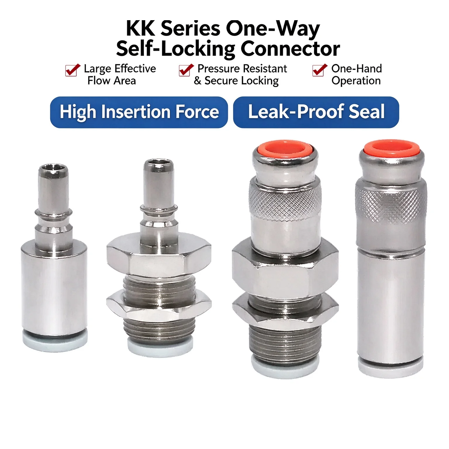 KK2P KK2S Pipe Size 04 06 Air Compressor Fitting G1/4 G3/8 for Industri C-Type Self-Locking Pneumatic Quick Coupling Male Female